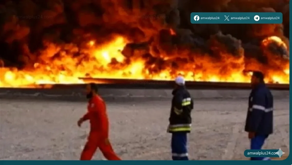 اندلع حريق كبير في مجمع لشركات النفط